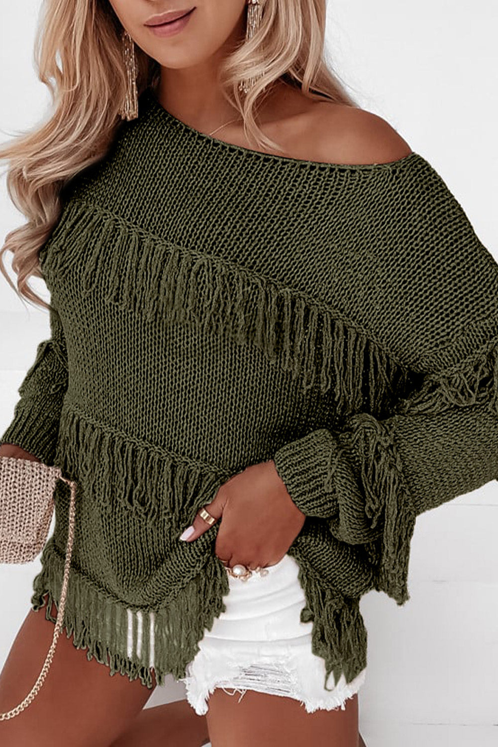 Boho Tasseled Knitted Sweater