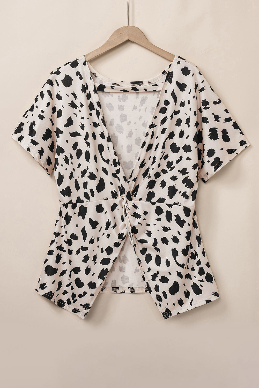 Leopard Twist Cutout Back T-Shirt