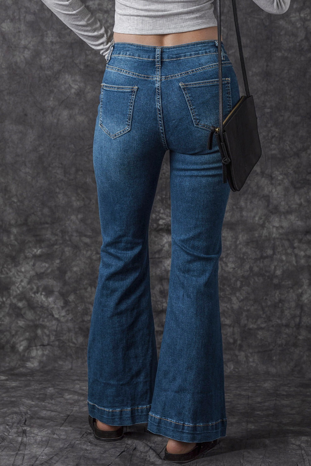 High Waist Seam Flare Jeans