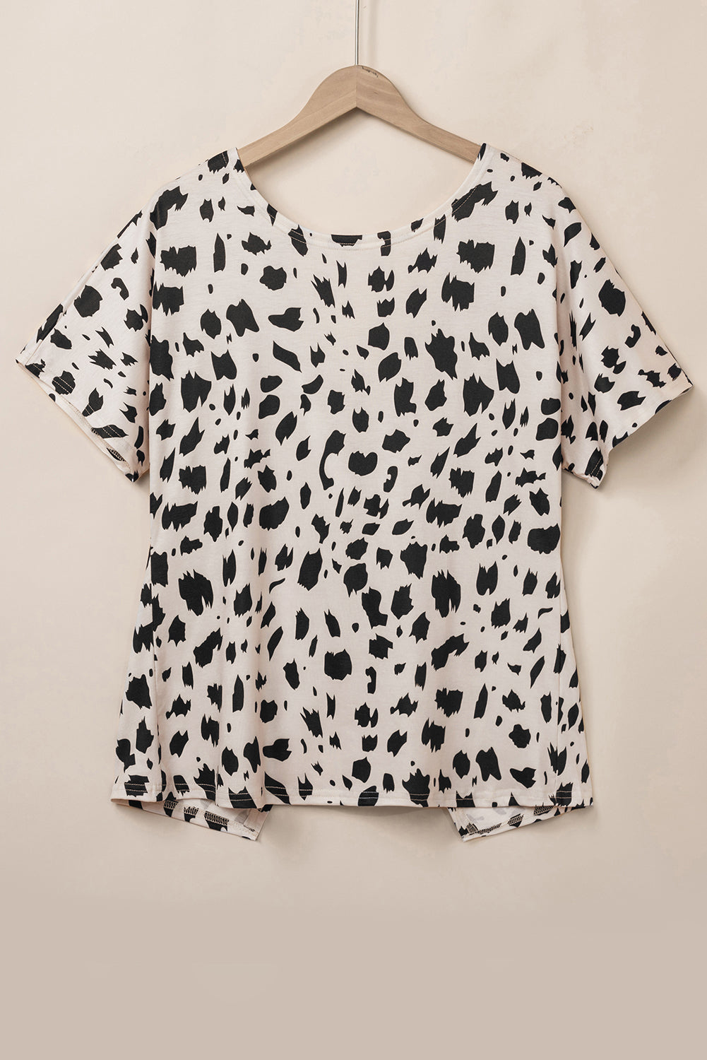 Leopard Twist Cutout Back T-Shirt