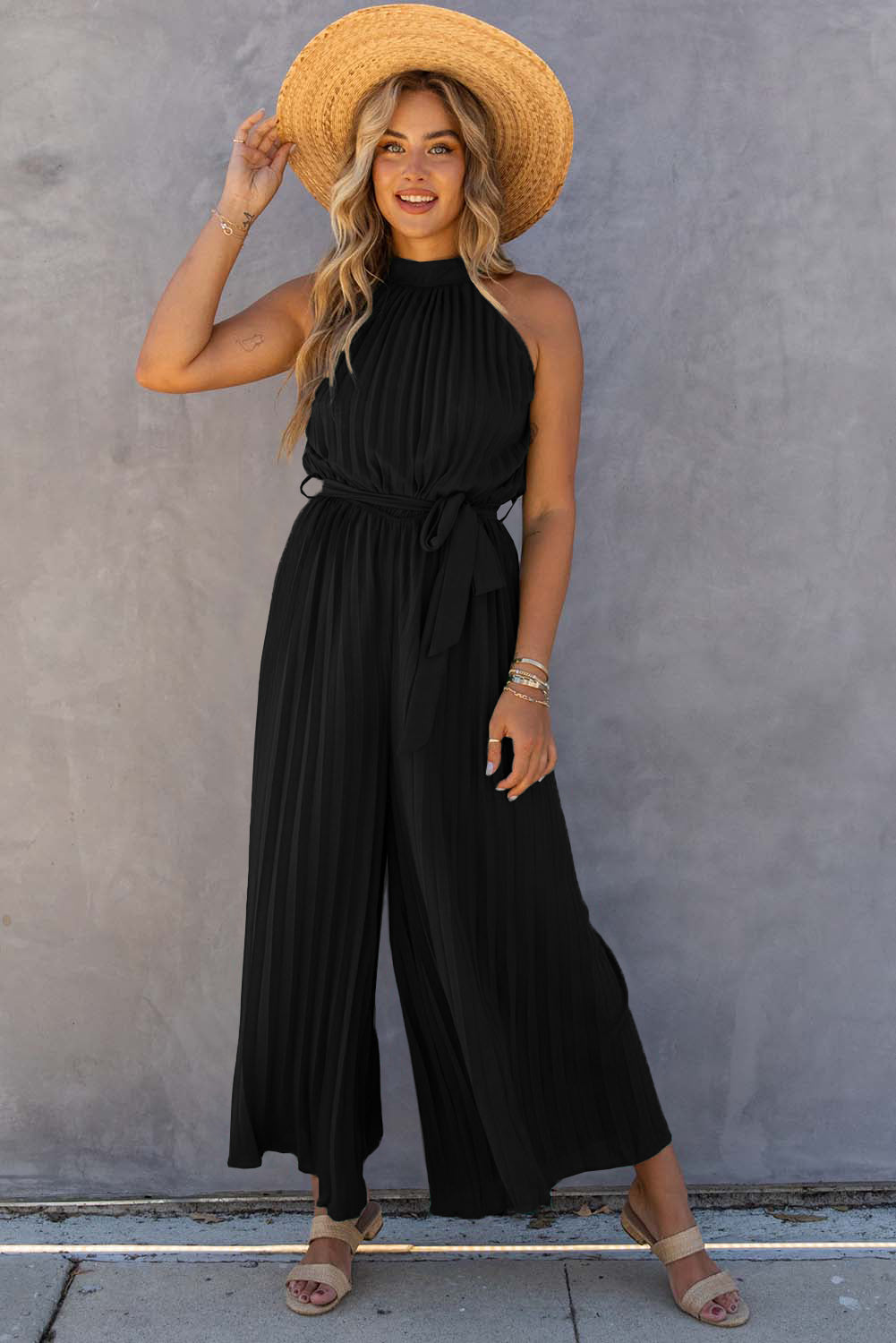 Wide Leg Jumpsuit with Belt