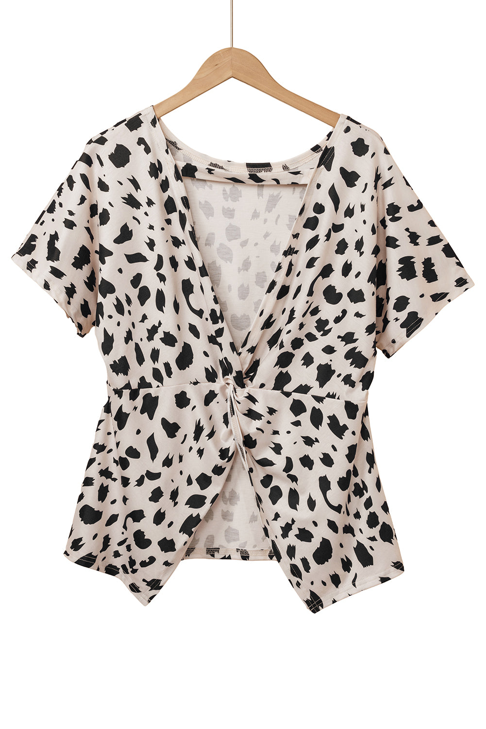 Leopard Twist Cutout Back T-Shirt