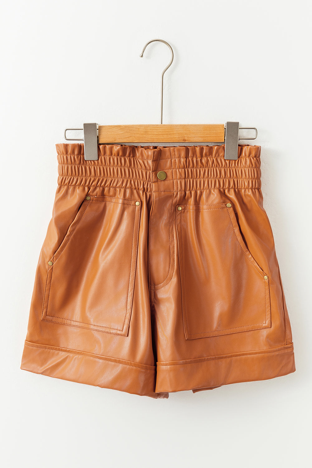 Faux Leather High Rise Shorts