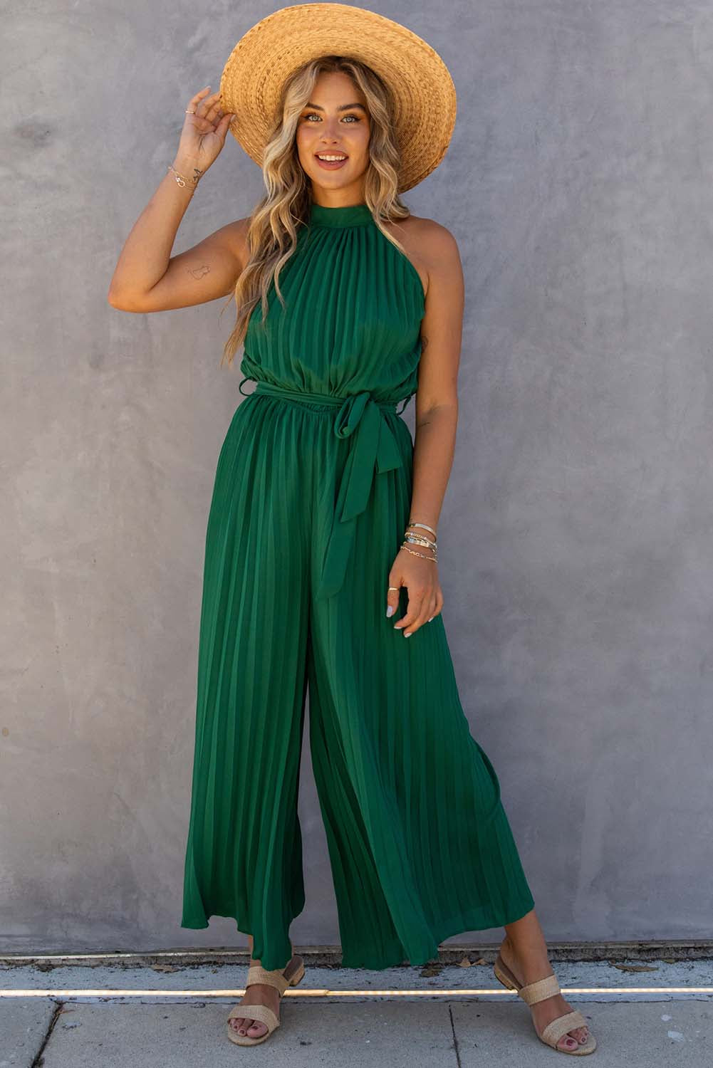 Wide Leg Jumpsuit with Belt